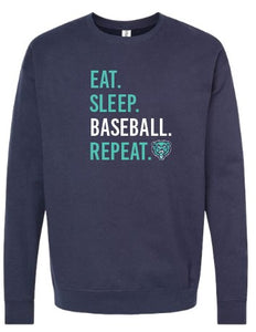 Grizzly baseball Eat Sleep Repeat Crewneck