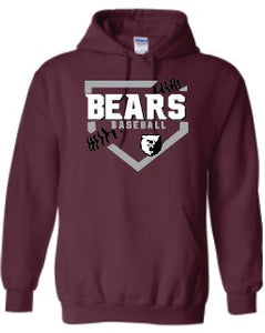 Bears baseball Hooded Sweatshirt Maroon