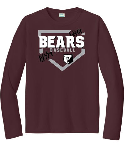 Bears baseball Drifit long sleeve maroon