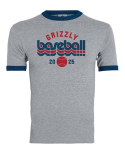 Grizzly Baseball Retro Gray/navy Ringer T