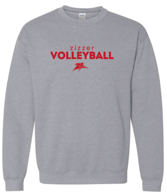 Zizzer Volleyball Gray Crewneck